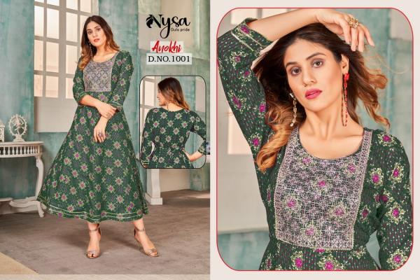 Nysa Anokhi semi Capsule Designer Anarkali Style kurti Collection